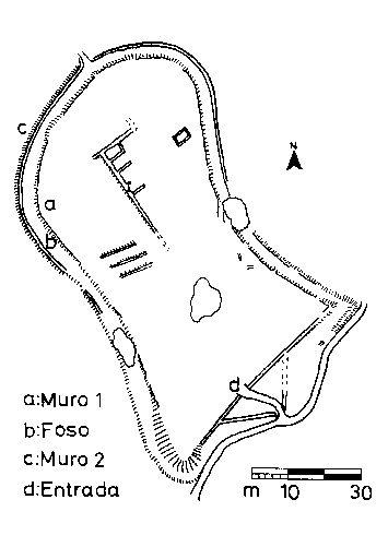 Castro de Os Gafos. Esquema del aspecto en los años 90